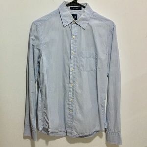 Gap Long Sleeve Casual Button Up Fitted Striped Shirt Blue Men's Size XS X-Small